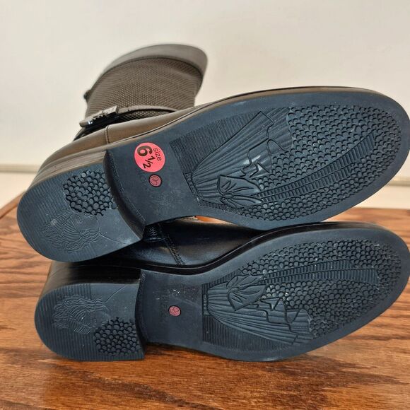 Blondo Enya Waterproof Black Leather Boots Women 6.5M Knee High, Full Zip - Picture 4 of 13